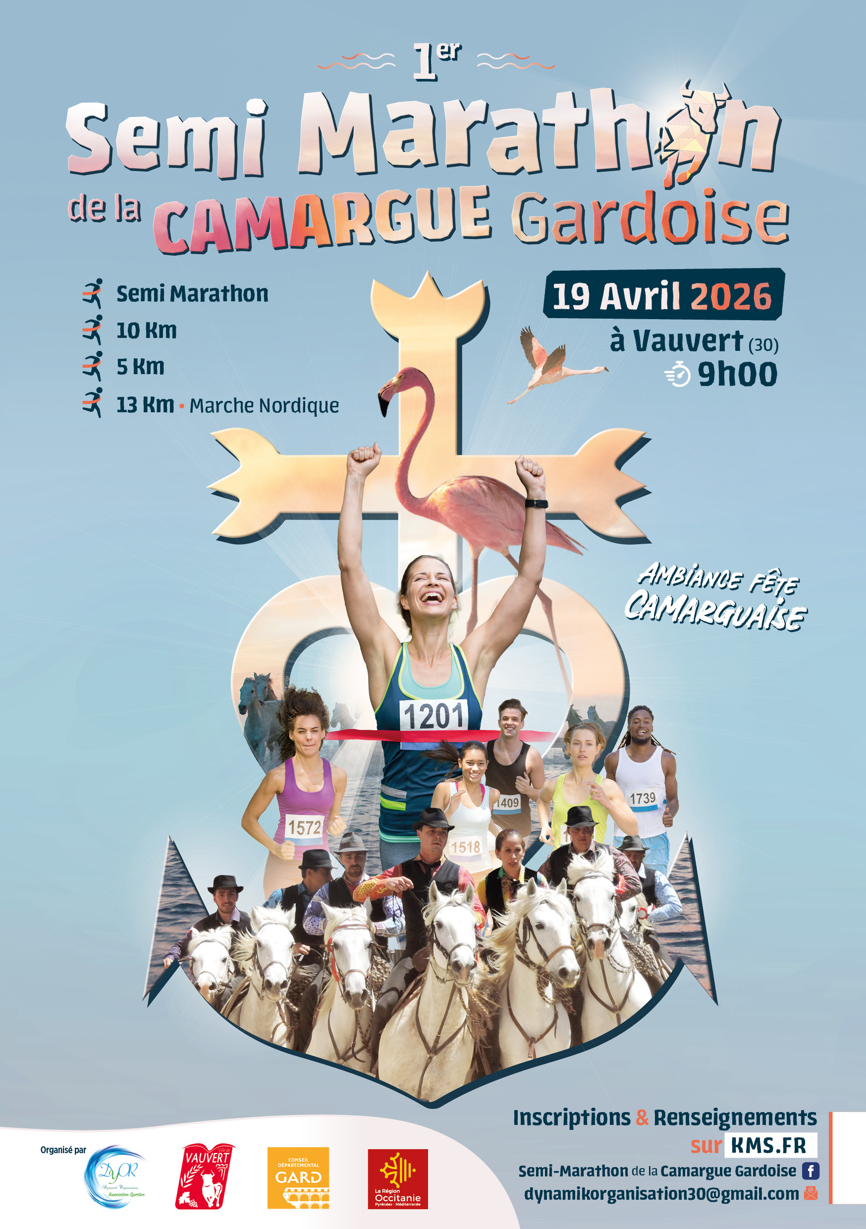 Semi-Marathon - 10Km - 5Km - Marche nordique de La Camargue Gardoise