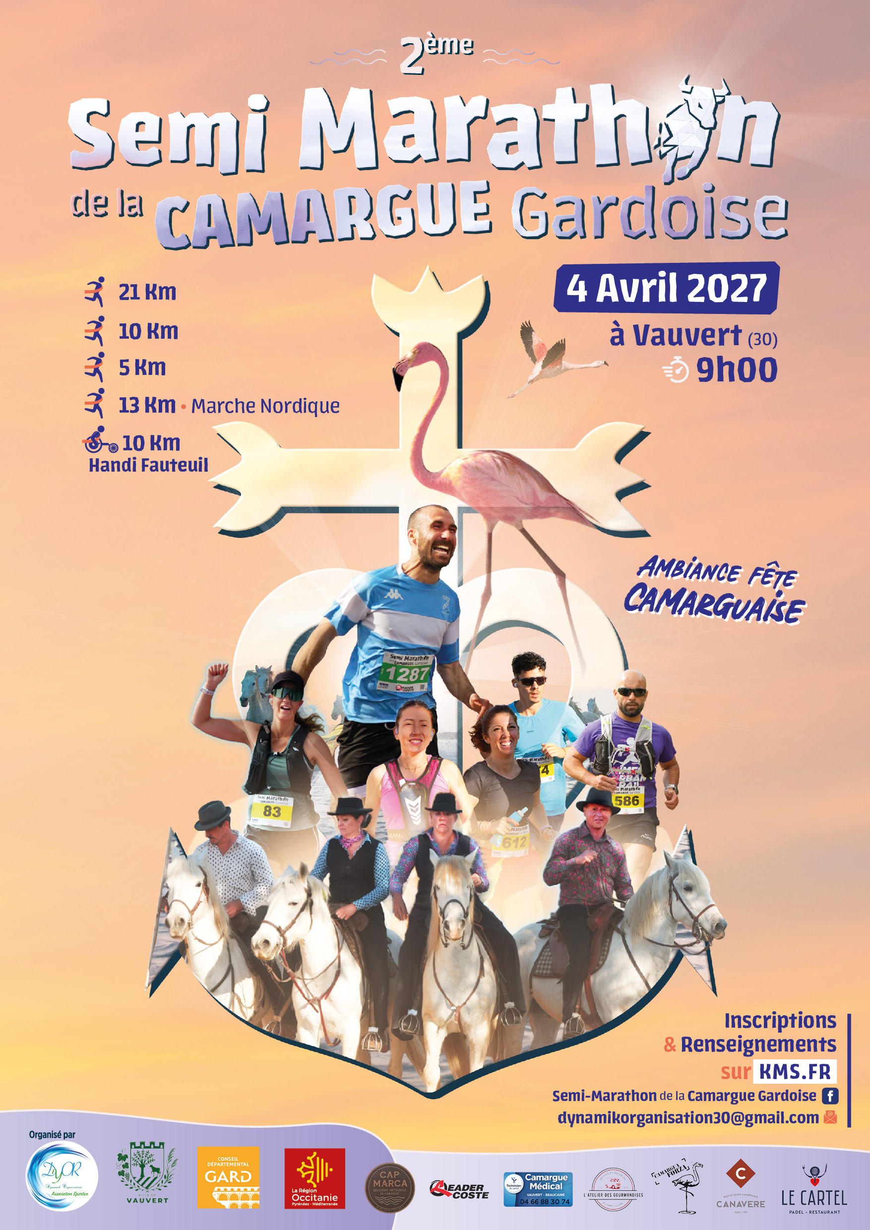 Semi-Marathon - 10Km - 5Km - Marche nordique de La Camargue Gardoise